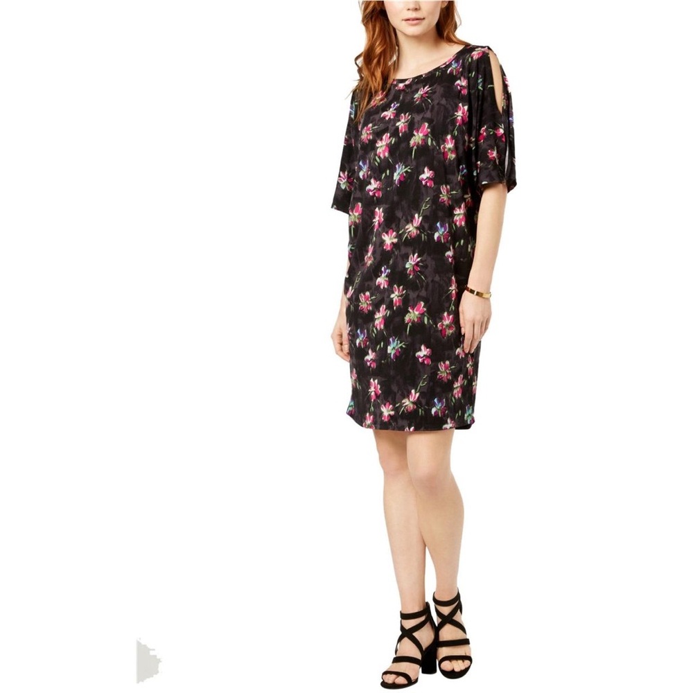 Rachel Roy Womens Sheet Floral Sheath Dress SZ XL
